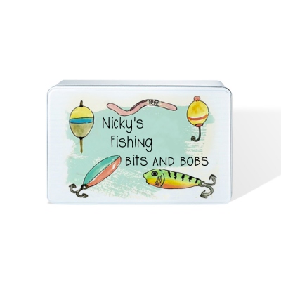 Personalized Father's Day Storage Tin for Tackle Bits, Fish Hook Storage Lucky Bait Tin, Birthday Gift Idea for Dad/Grandad/Uncle, Gift for Fishing