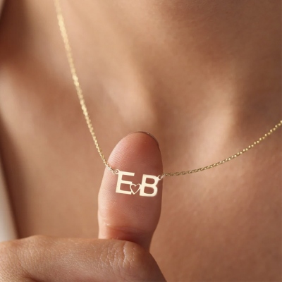 Gepersonaliseerde eerste ketting, brief ketting, sierlijke ketting, eenvoudige ketting, kerstcadeau voor meisje/moeder/vriend