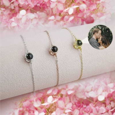 Custom Photo Projection Bracelet, Sterling Silver 925/Brass Picture Bracelet, Birthday/Anniversary/Graduation/Christmas Gift for Friend/Lover/Family