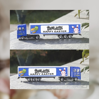 Camions de jouets personnalisés pour enfants de Pâques, cadeaux de Pâques pour les enfants, jouet de nom personnalisé, jouets de camion de Joyeuses Pâques, cadeaux d'anniversaire/fête des enfants