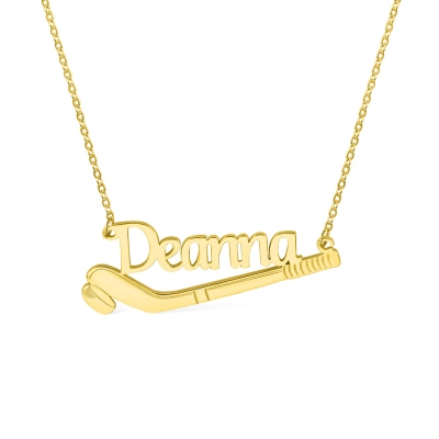Personalized Name Ice Hockey Necklace, Sterling Silver 925 Name Necklace, Hockey Lover Gift, Gift for Hockey Player/Hockey Mom/Coach