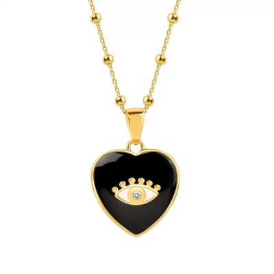 Personligt namn Evil Eye-halsband, morsdagspresent, kärlekshalsband, Heart Evil Eye-berlock, skyddssmycken, födelsedagspresent till vän/brudtärna