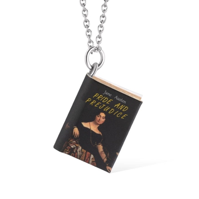 Collier de livre personnalisé, nom de livre personnalisé et auteurs, pendentif de livre ouvrable, cadeau créatif, cadeau pour les amateurs de livres/lecteurs/auteurs/enseignants