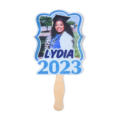 Custom Photo Graduation Face Fans, Graduation Head Fans with Wooden Handles, Class of 2023 Graduation Face Fans, Gift for Friend/Classmate/Family