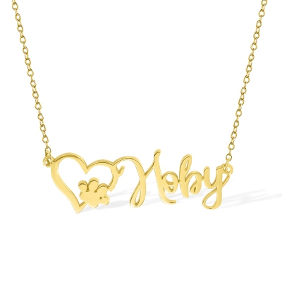 Personalized Name Necklace with Paw, Dog Paw Necklace, Memorial Jewelry for Pet Loss, Keepsake Gift for Family/Pet Lovers/Dog Mom/Dog Dad