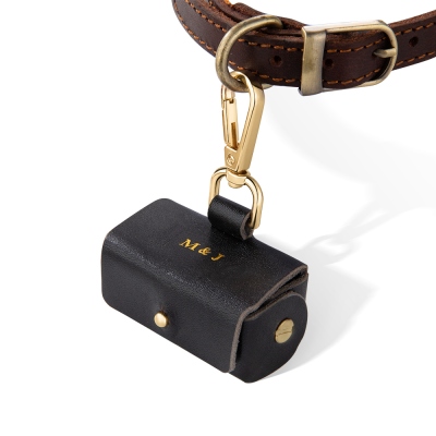 Pochette de porteur d'alliance initiale personnalisée pour chiens, boîte à alliances pour colliers de chien, porte-alliances pour animal de compagnie, cadeau de mariage pour jeunes mariés/couple