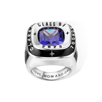 Bague de classe personnalisée pour lycée, collège et université pour hommes, cadeaux de collection, argent sterling, bijoux souvenirs personnalisés, bagues de graduation 2023