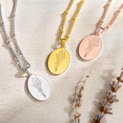 Personalized Name Lavender Necklace, It's Coming up Lavender Necklace, Mother's Jewelry, Wedding/Anniversary/Birthday Gift for Her/Best Friend