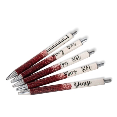 Custom Nurse Syringe Needle Glitter Gel Pen, Epoxy Bullet Dot Pen, Stocking Filler & Party Favor, Birthday/Appreciation Gift for Nurse/Student/Teacher