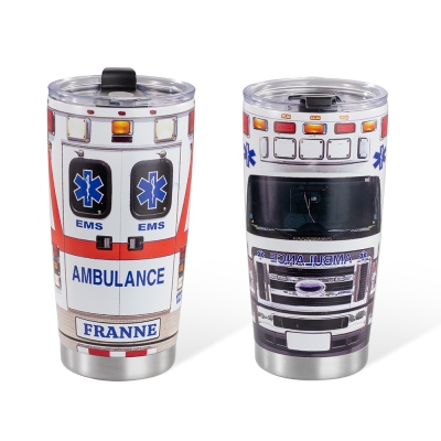 Custom Name Ambulance Tumbler, Ambulance Driver Tumbler, Stainless Steel Tumblers, Paramedic Coffee Travel Mug, Ems Week Gift, Appreciation Gift
