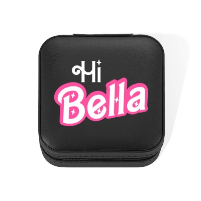 Custom Name Pink Style Jewelry Box, Portable Jewelry Travel Case Organizer Box, Birthday/Wedding/Bachelorette Party Gift for Mother/Wife/Bridesmaids