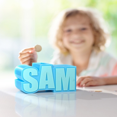 Personalized Name Piggy Bank, Unopenable Piggy Bank, 3D Printing Money Box, Perfect Cash Box for Boys & Girls, Christmas Birthday Gift