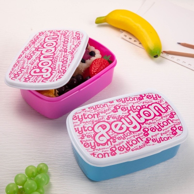 Personalized Name Pink Doll Lunch Box, Princess Lunch Box, Camping Lunch Box, Birthday/Back to School Gift, Gift for Kids/Girls/Daughter
