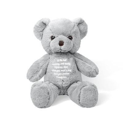Personalized Memory Bear with Ashes Stuffed Heart, Ashes Keepsake, Custom Message Animal Bear, Memorial Gift, Gift for Family/Friends/Lovers