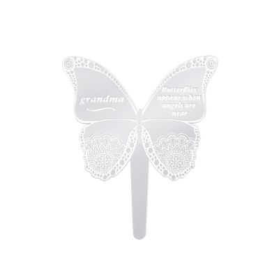 Custom In Loving Memory Butterfly, Mom/Grandma in Heaven Grave Decoration for Cemetery, Butterfly Ornament Ground Stake, Memorial Gift for Family
