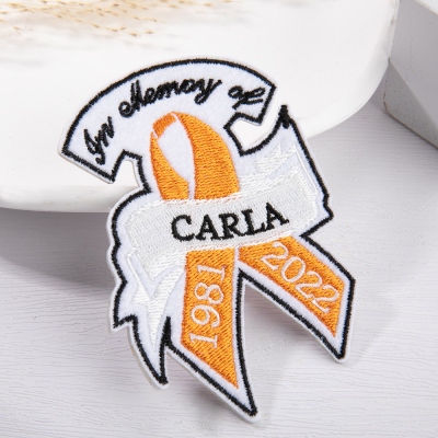 Personalized Embroidered Patch, Custom Memorial Ribbon, In Memory Biker Patch, Patch for Denim, Leather Jackets and Vests, Gift for Family/Friends