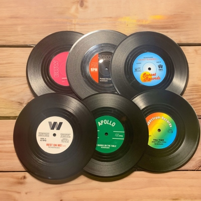 Personalized Vinyl Record Coaster, Custom Photo Mini Record Coaster, Music Party Decoration, Music Accessories, Gift for Music Lover/Friends