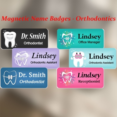 Étiquette de nom orthodontique personnalisée, étiquette de nom magnétique avec signe dentaire, plaque signalétique acrylique, cadeau d’appréciation pour l’orthodontiste/personnel dentaire