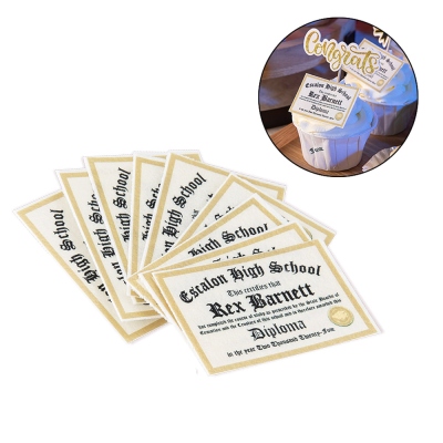 Custom Edible Graduation Diplomas Cupcake Toppers, Rice Crispy Treats Wrappers, Graduation Party Class Reunion Cake Decors, Class of 2023, Set of 10