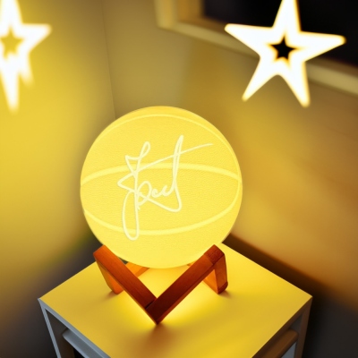 Personalized Name Basketball Night Light, 3D Table Lamp Light for Kids Room, Sports Decor for Boys Bedroom, Valentine Gifts for Him/Men