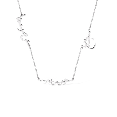 Personalized 1-3 Arabic Name Family Necklace, Custom Name Pendant Necklace, Sterling Silver Jewelry, Mother's Day/Birthday/Anniversary Gift for Her