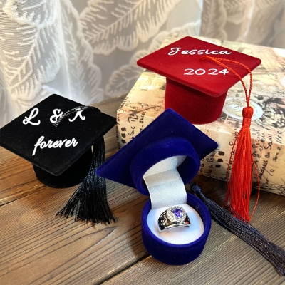 Custom Graduation Cap Ring Box, Gift Box, Jewelry Box, Proposal Box, Ring Box, Earring Box