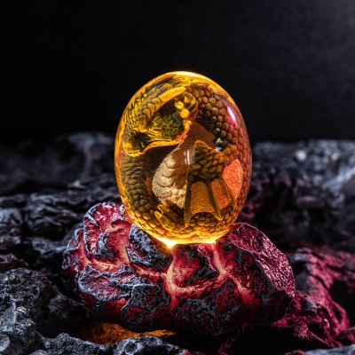 The Breath of Dragon Spirit - Resin Dragon Egg Volcano Platform Decoration, Desktop Night Light, Easter egg, Holiday Gift, Dragon Decor