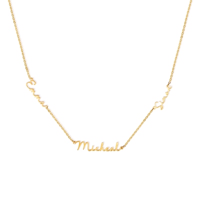 Personalized Multiple Names Family Necklace, Custom Name Pendant Minimalist Silver Necklace, Mother's Day/Birthday Gift for Mom/Grandmom/Her