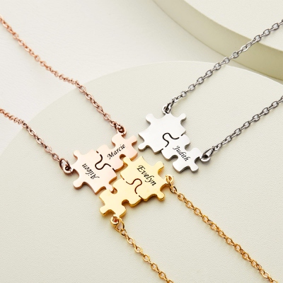 Custom Name Puzzle Necklace, Autism Mom Gift, Autism Awareness Accessories, Autism Jewelry for Women, Mother's Day/Birthday Gifts from Autism Kid