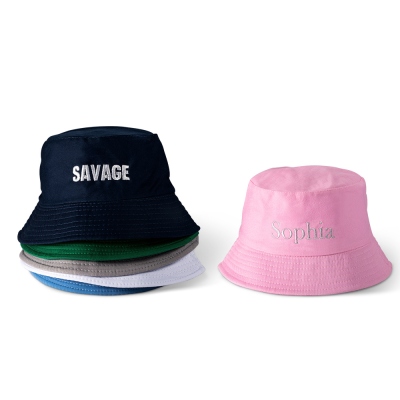 Custom Name Bucket Hat, Custom Embroidered Sun-protection Hat, Bachelorette Party Favor, Vacation/Birthday/Anniversary/Christmas Gift for Adult/Kid