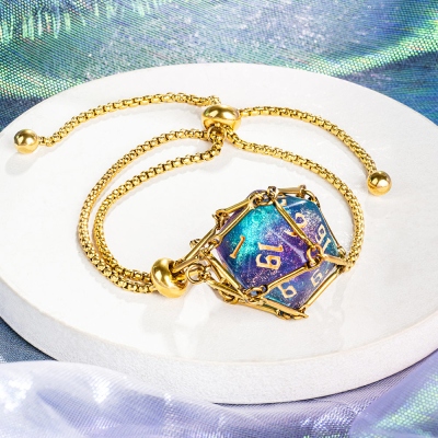 Dice Cage Bracelet, D20 Dice Bracelet Gift, DND Bracelet, D20 Bracele, Valentine's Day Gift for Her, Jewelry Gift, DND Gifts