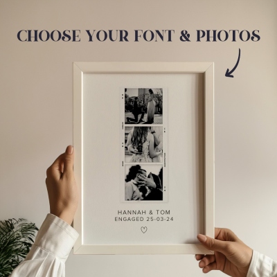 Personalized Photo & Text Framed Art Print, A4/8INCH Room Decor, Wedding Keepsake, Wedding/Anniversary/Valentine's Day Gift for Newlyweds/Couple/Him/Her