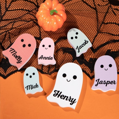 Custom Halloween Ghost Family Signs, Cute Halloween Decorations Indoor, You Are My Little Boo, Fall Farmhouse Autumn Tiered Tray Decor for Home