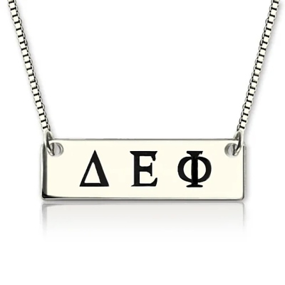 Collar de barra de hermandad con letras griegas personalizado