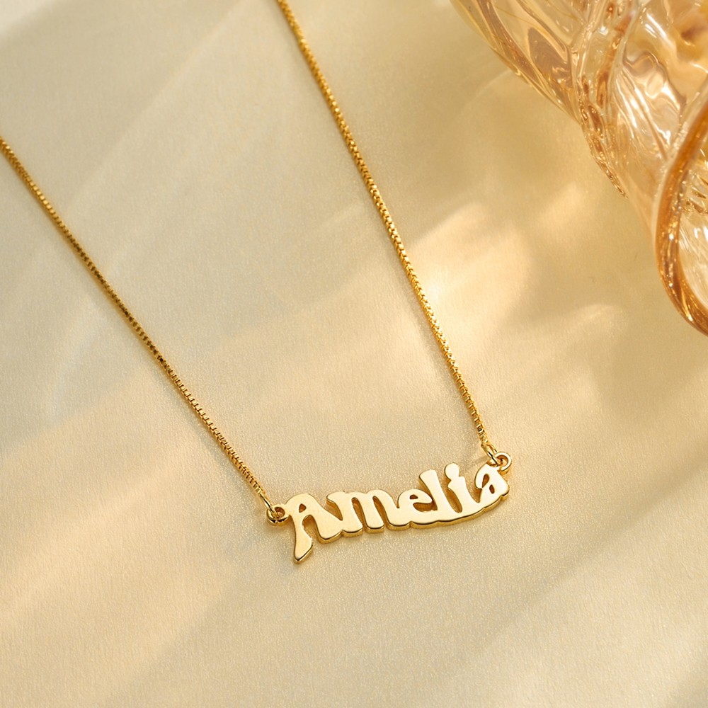 wavy name necklace