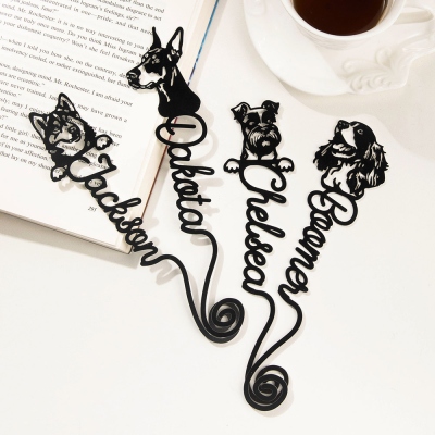 Custom Dog Cat Bookmark with Pet Face and Name, Book Markers for Reading Women Men, Cute Gifts for Dog/Cat Mom/Librarian/Teacher/Book Lover/Bookworm