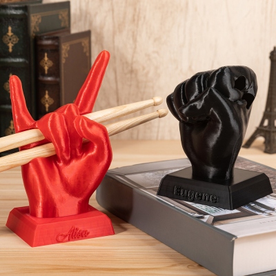 Personalized Drumstick Display Holder, 3D Printed "Rock Hand" or "Faust" Gesture Stand/Wall Mount, Drum Sticks Set Accessories, Cool Gift for Drummers