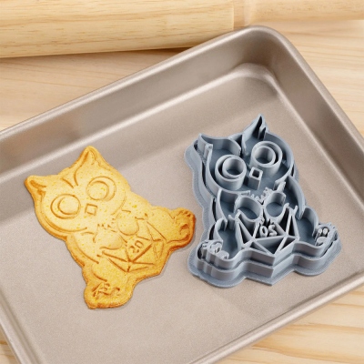 DND 3d Printed Dice Monster Cookie Cutter, Biscuit Baking Ceramic Stamp, Dragon Cookie Cutter, Owlbear Dice Cookie Cutter, Gifts For Baking Lovers