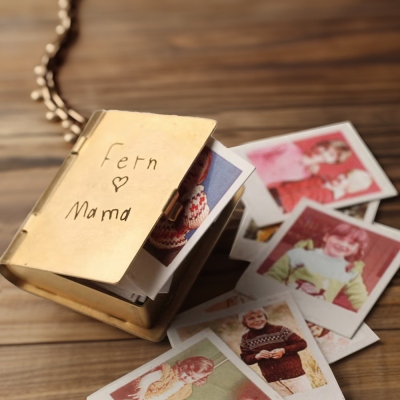Custom Engraved Handwriting Locket Necklace with 5-20 Pictures, Memorial Photo Locket Necklace, Birthday/Mother's Day Gift for Wife/Mom/Grandma