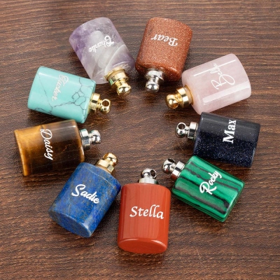 Custom Name Natural Crystal Mini Ashes Urn, Small Urn for Pet/Human Ashes, Cremation Jewelry, Healing Keepsake, Sympathy Gift for Women/Pet Owners