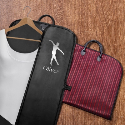 Custom Name Male Dancer Garment Bag, Waterproof & Dust-Proof Dance Costume Storage Bag with Leather Handle, Travel Accessory, Gift for Male Dancers