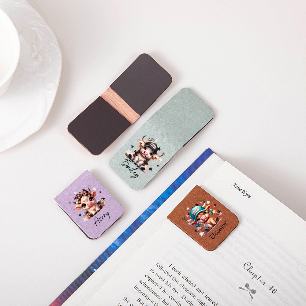 Magnetic Leather Bookmark