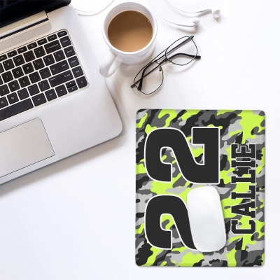 Personalized Name Camo/Stripes/Sports Design Mouse Pad with Number/Initials, Non-slip Computer Laptop Desk Mat, Gift for Sports Lovers/Colleagues