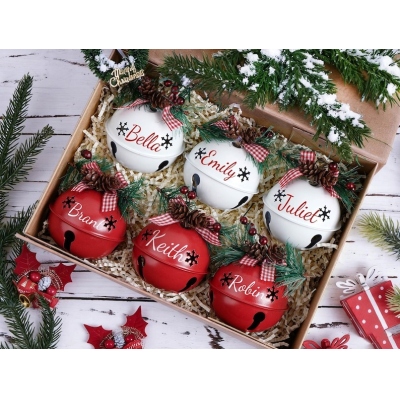 Personalized Jingle Bell Christmas Ornament with Name 2025, Christmas Tree Decor, Festival Party Gift for Kids/Family
