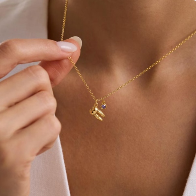 Personalized Birthstone Tooth Pendant Necklace, Sterling Silver 925 Dainty Necklace, Graduation/Christmas Gift for Dentists/Dental Hygienists/Her