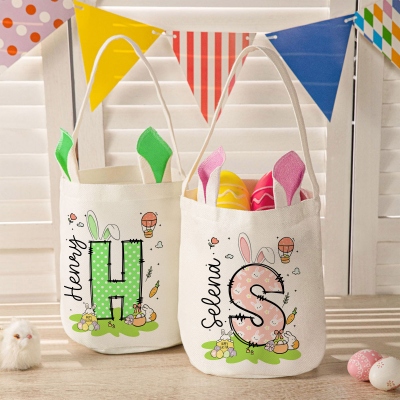 Happy Easter Egg Hunt Basket Bucket
