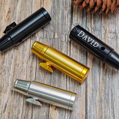 Personalized Name Bullet Shape Snuff Box, Metal Tobacco Box, Laser Engraved Snuff Container, Birthday/Father's Day Gift for Tobacco Lovers/Dad/Him