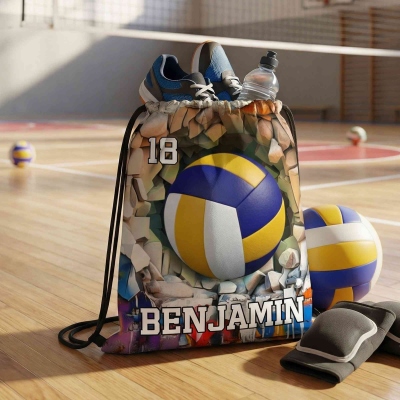Personalisierter Sportball-Rucksack mit Namens- und Nummernaufdruck, geräumige Sporttasche für Spieltage, Geschenk für Sportbegeisterte/Spieler/Teamkollegen/Trainer