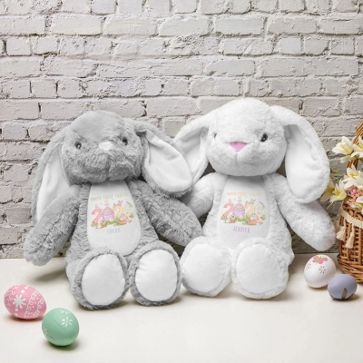 Personalized Baby's First Easter Bunny Gift, Custom Name Easter Stuffed Bunny Toy, Easter Party Decor, Baby Shower Gift, Easter Gift for Baby/Newborn