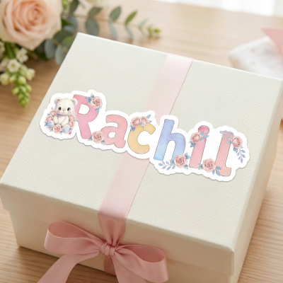 Pegatinas personalizadas de animales florales de dibujos animados con nombre, etiquetas impermeables para cuadernos/bolsos/botellas, regalos de regreso a clases/cumpleaños para niños/niñas/niños.